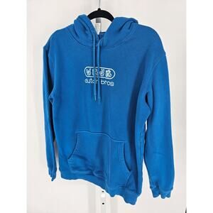 Dutch Bros Coffee Sz M Pullover Hoodie Sweatshirt Blue White Embroidered